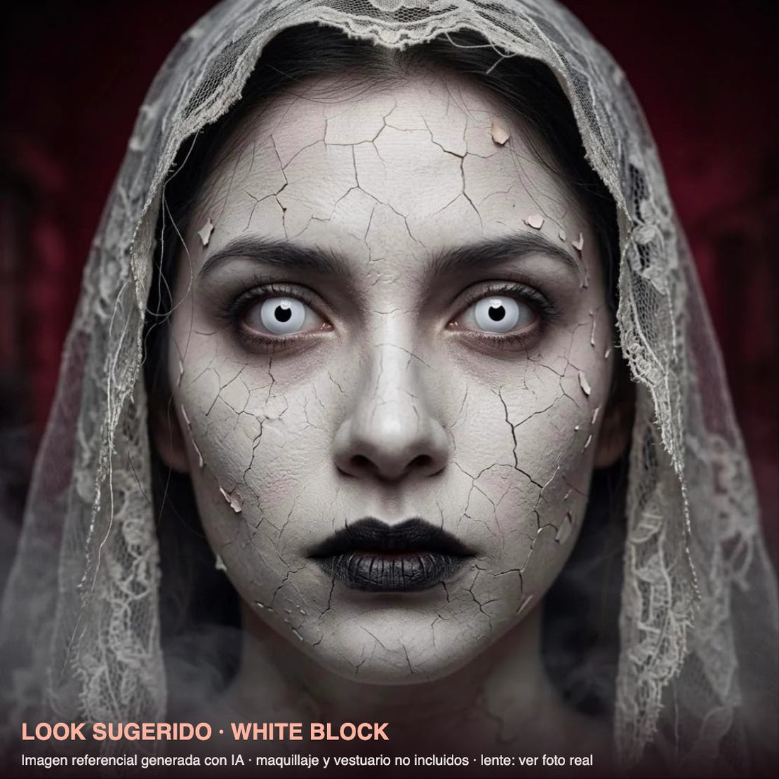 Look sugerido WHITE BLOCK — imagen referencial generada con IA, maquillaje no incluido